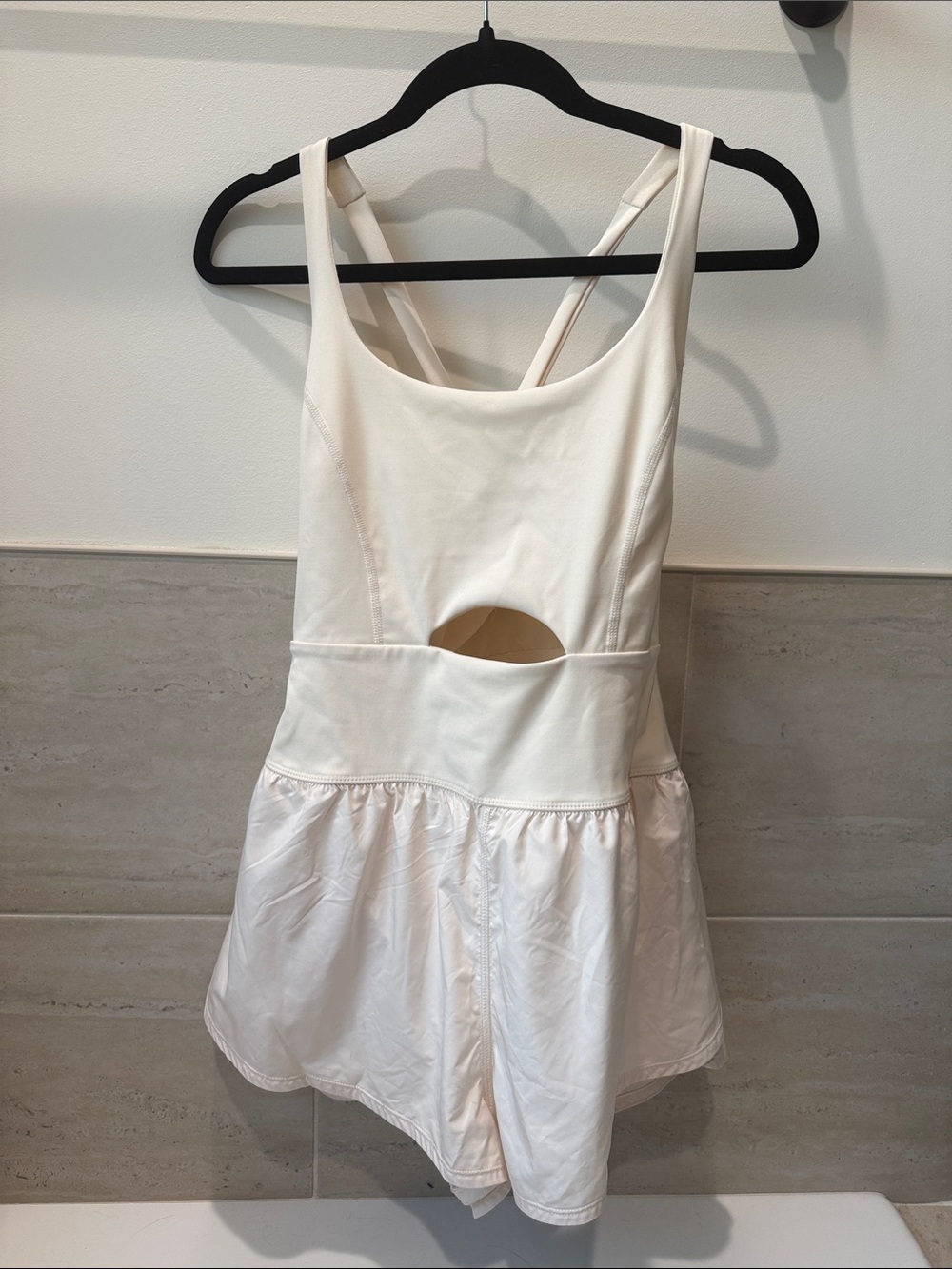 FP Movement by Free People Cream Cutout Romper